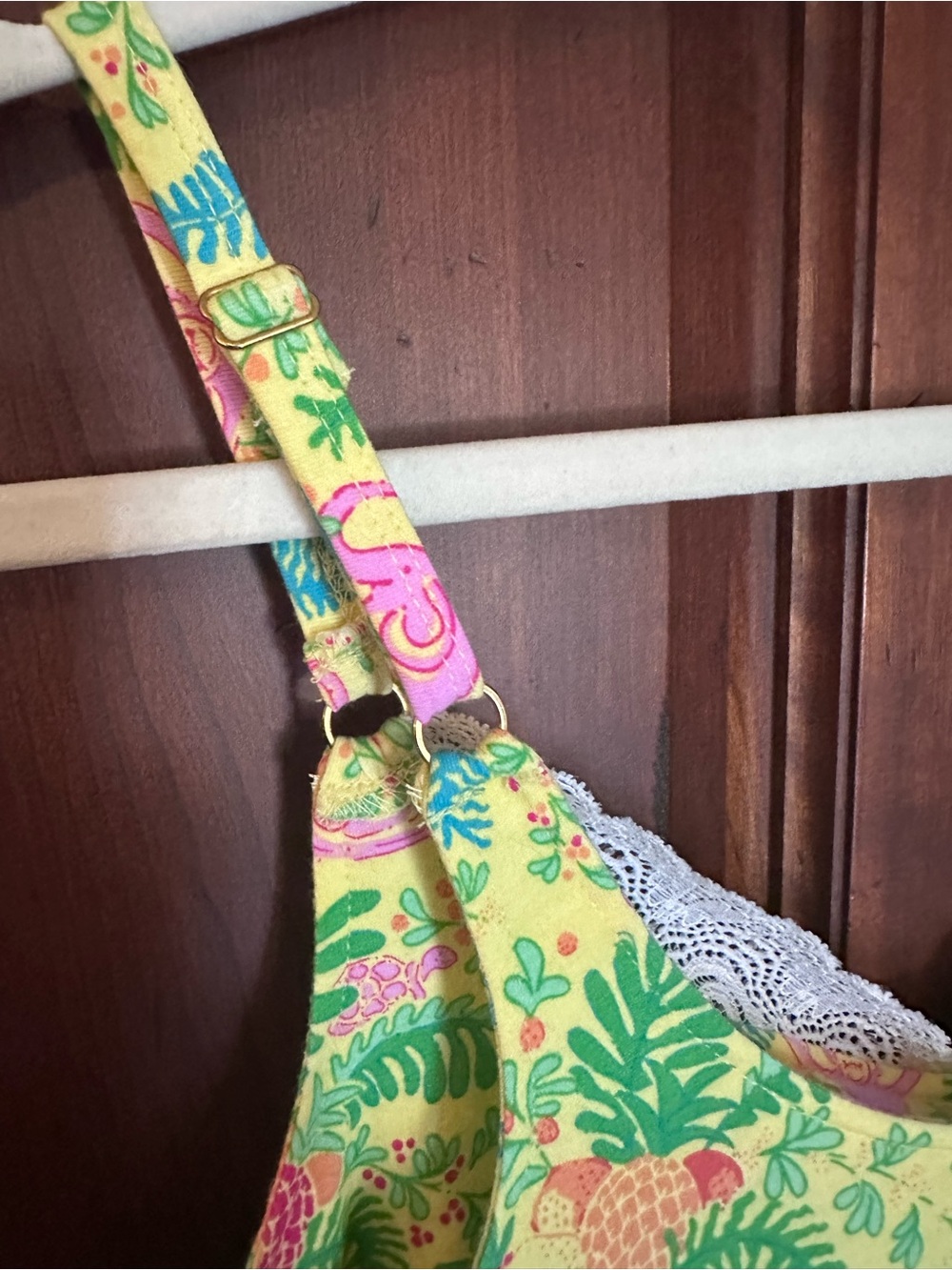 Lily Pulitzer Tropical Print Lace-Trim Sleep Slip - Picture 6 of 6
